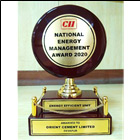 Excellence in Energy Management 2020” award as Energy Efficiency Unit by CII